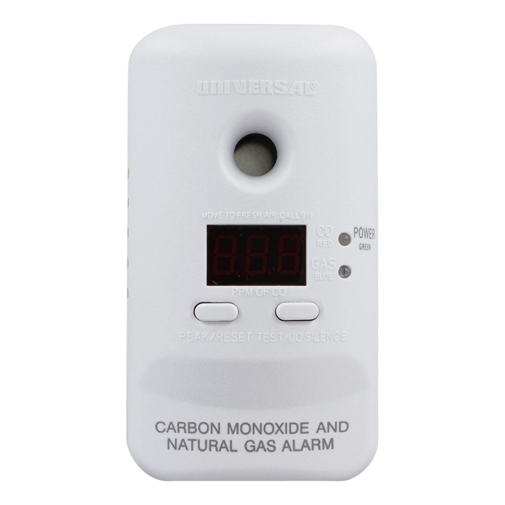 Universal Security Instruments Plug-In 2-in-1 Carbon Monoxide and Natural Gas Smart Alarm with Battery Backup (MCND401B)